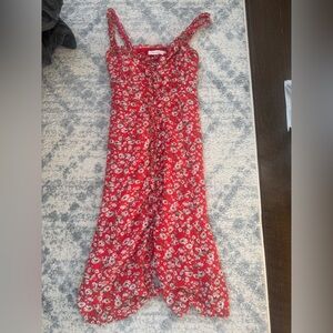 Red Floral summer dress